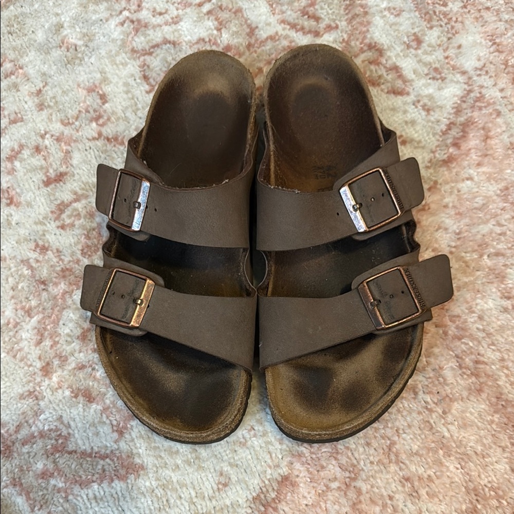 Brown Double Strap Birkenstock Sandals
